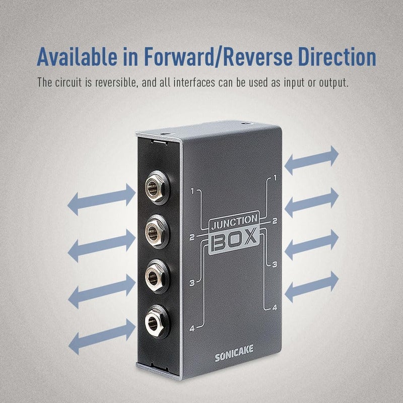 SONICAKE Junction Box - TRS Stereo 4 Channels Organization Line Guitar Bass Effects Pedal, True Bypass - Image 2